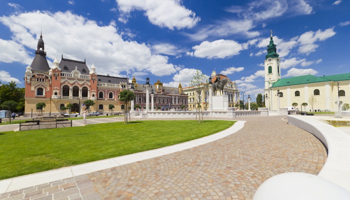 Vista panorámica de Oradea, Rumania