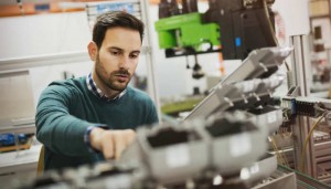 Mechanical engineer working on machines