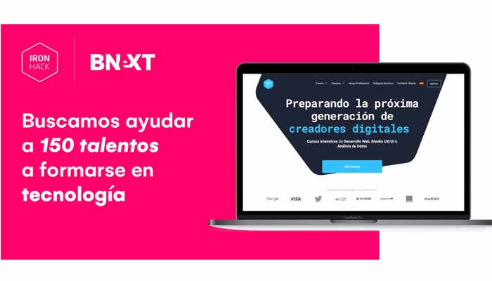 Ironhack y Bnext ofrecen a 150 creadores digitales la oportunidad de desarrollar su talento