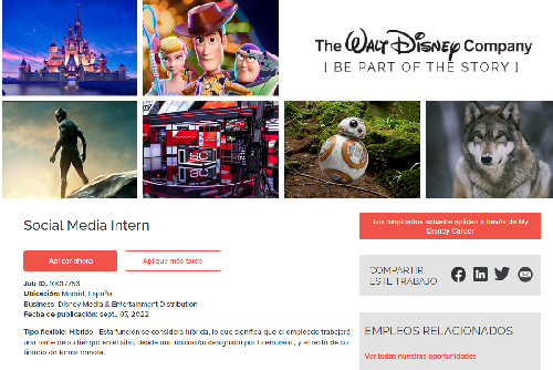 Disney busca talento para hacer prácticas de Social Media en Madrid