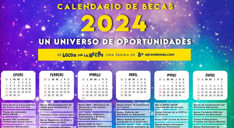 Calendario de Becas 2024: un universo de oportunidades