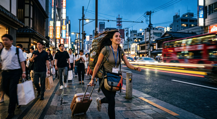 Joven de prácticas en Tokio (Japón), uno de los destinos de las Becas Turespaña, Turismo de España.